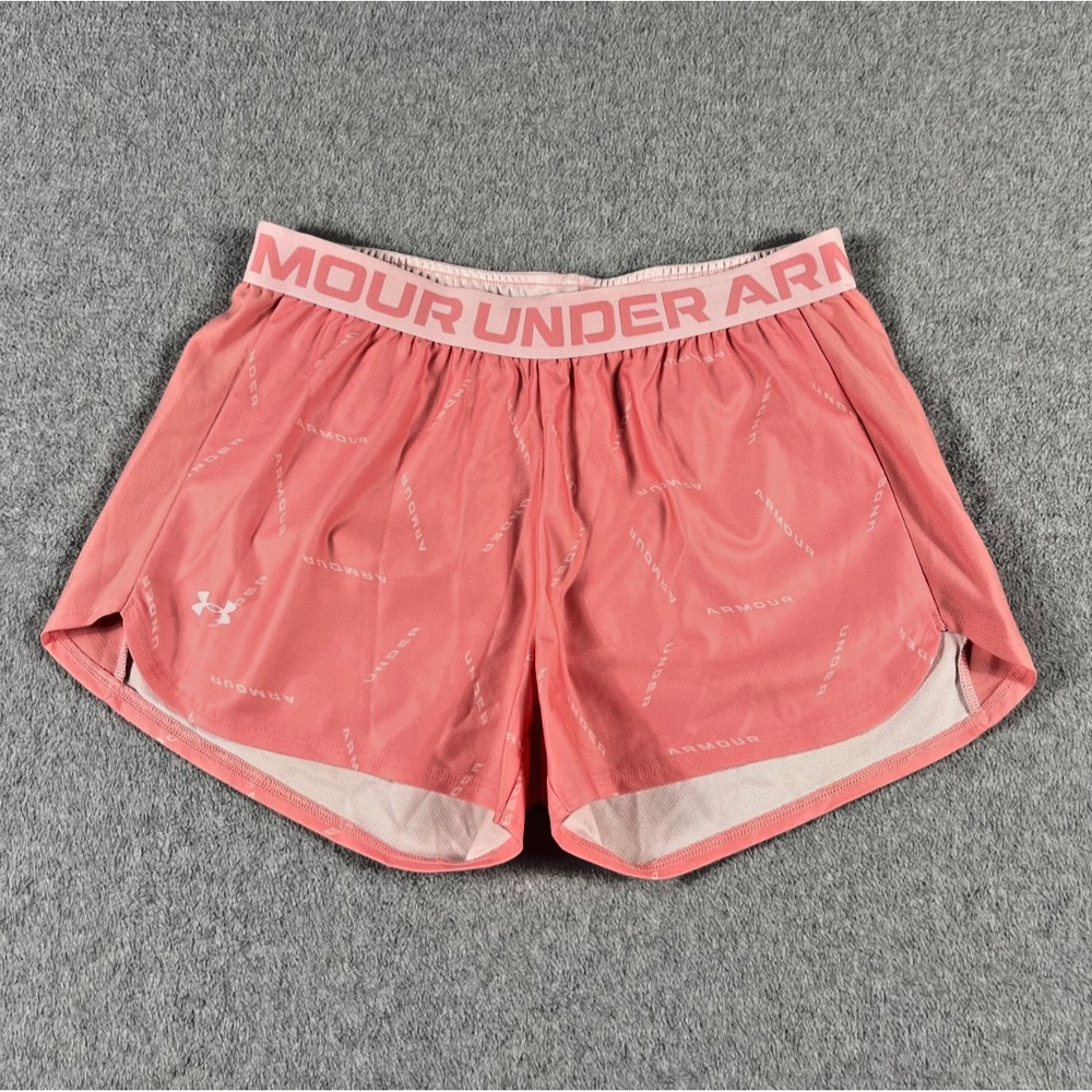 Under Armour Women Loose Medium Play Up Shorts Pink Running Athletic No pockets